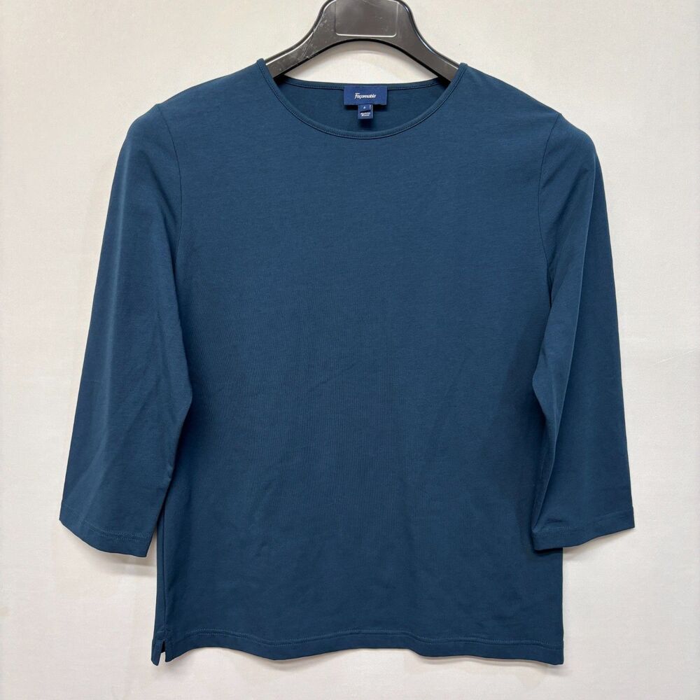 Faconnable Women 3/4 Sleeve Tee T-Shirt Top Size Large D040 -6